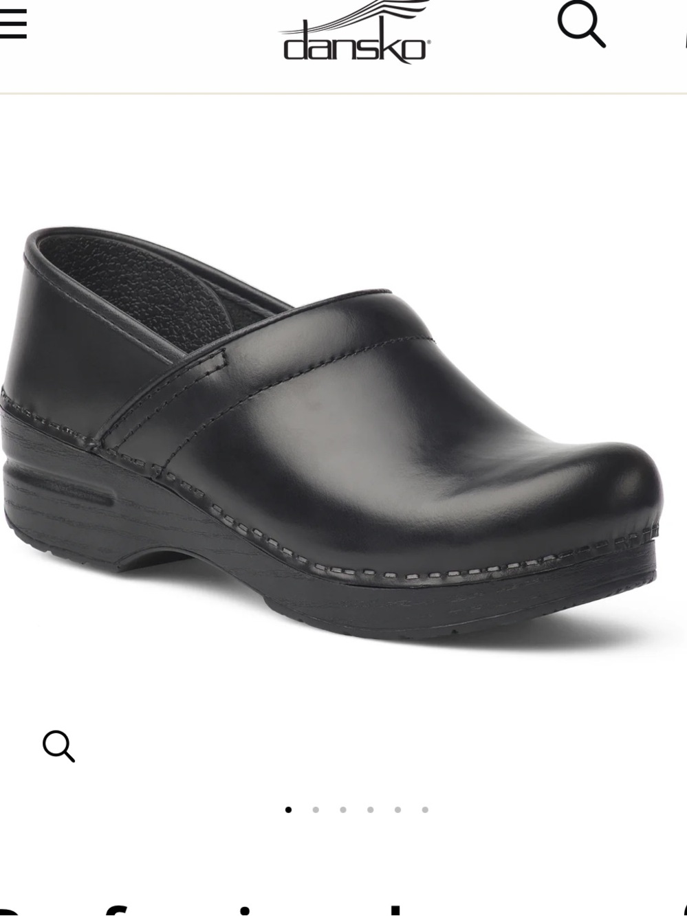 Dansko Professional Black Cabrio Clog Leather Size 41 Unisex